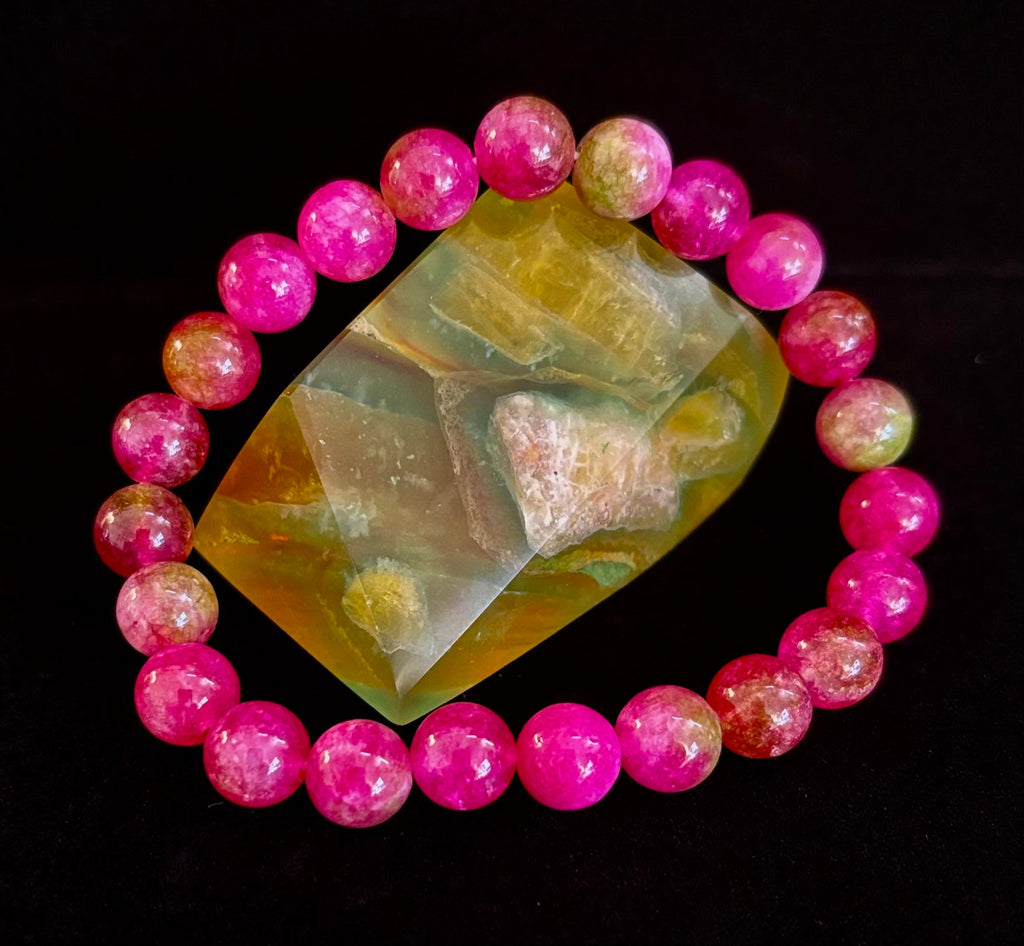 Watermelon Crystal Beaded Bracelet – Joyful Energy & Heart Healing 🍉✨ | | Wiccan Center