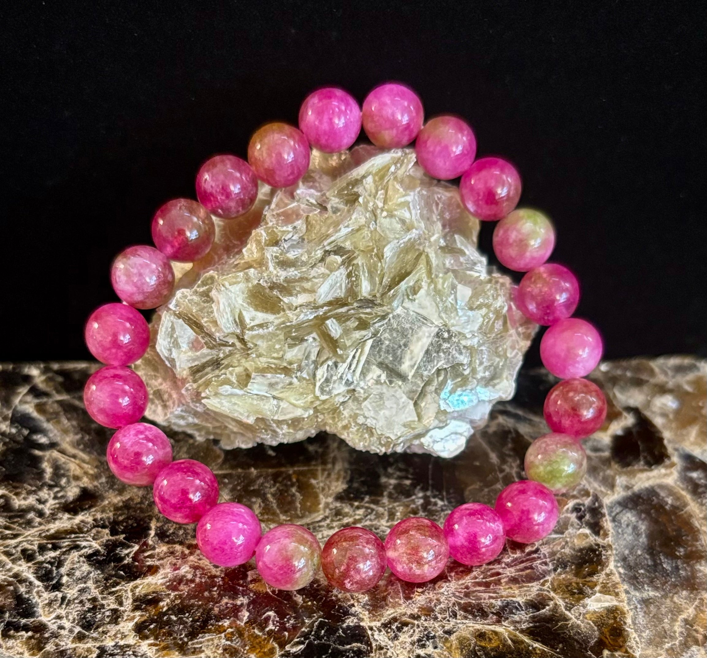 Watermelon Crystal Beaded Bracelet – Joyful Energy & Heart Healing 🍉✨ | | Wiccan Center