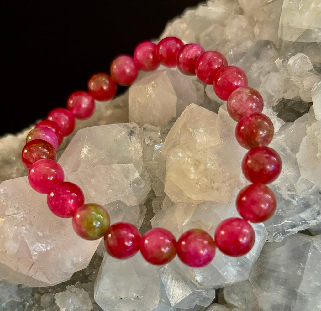 Watermelon Crystal Beaded Bracelet – Joyful Energy & Heart Healing 🍉✨ | | Wiccan Center