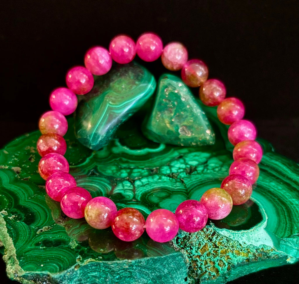 Watermelon Crystal Beaded Bracelet – Joyful Energy & Heart Healing 🍉✨ | | Wiccan Center