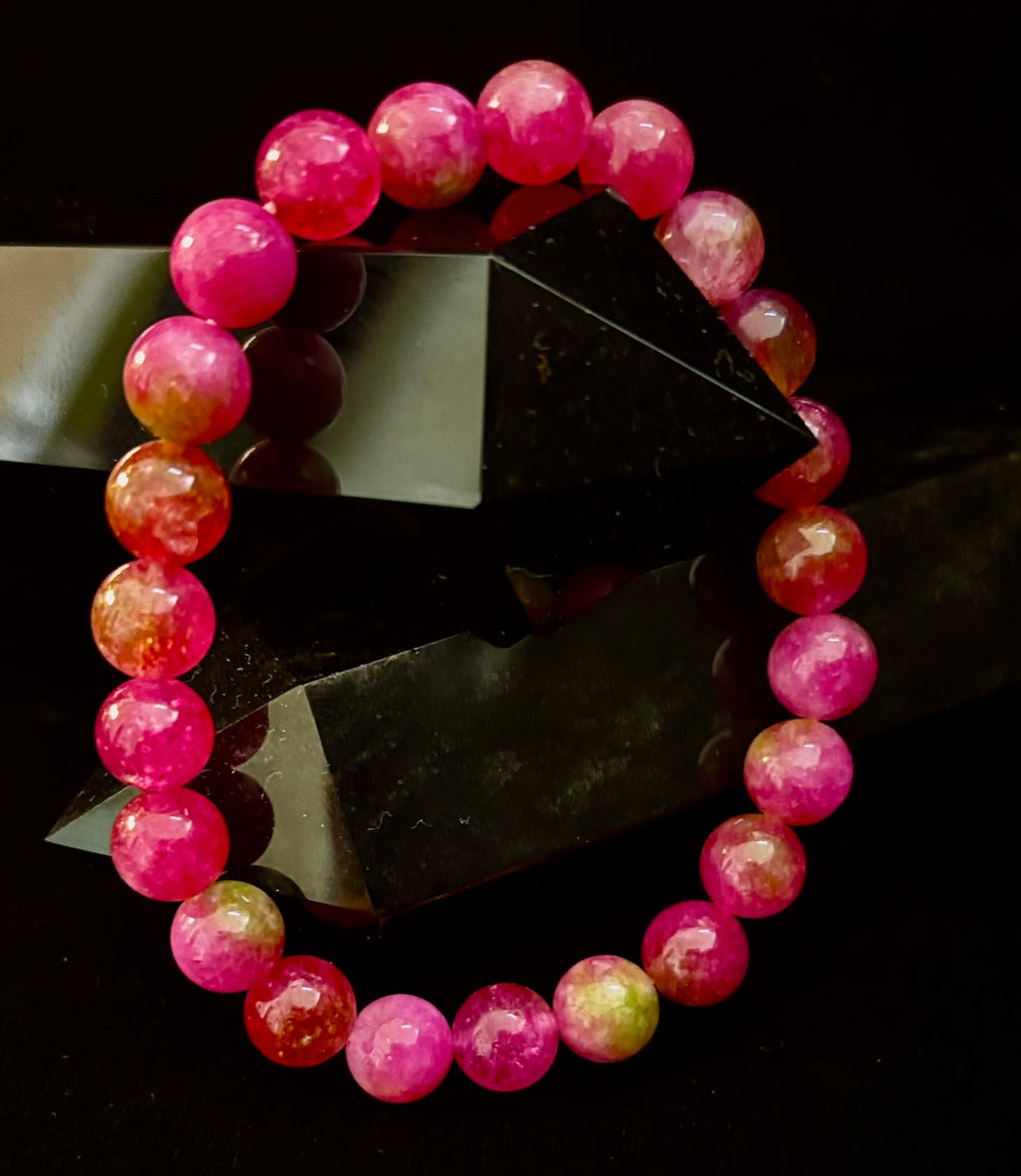 Watermelon Crystal Beaded Bracelet – Joyful Energy & Heart Healing 🍉✨ | | Wiccan Center