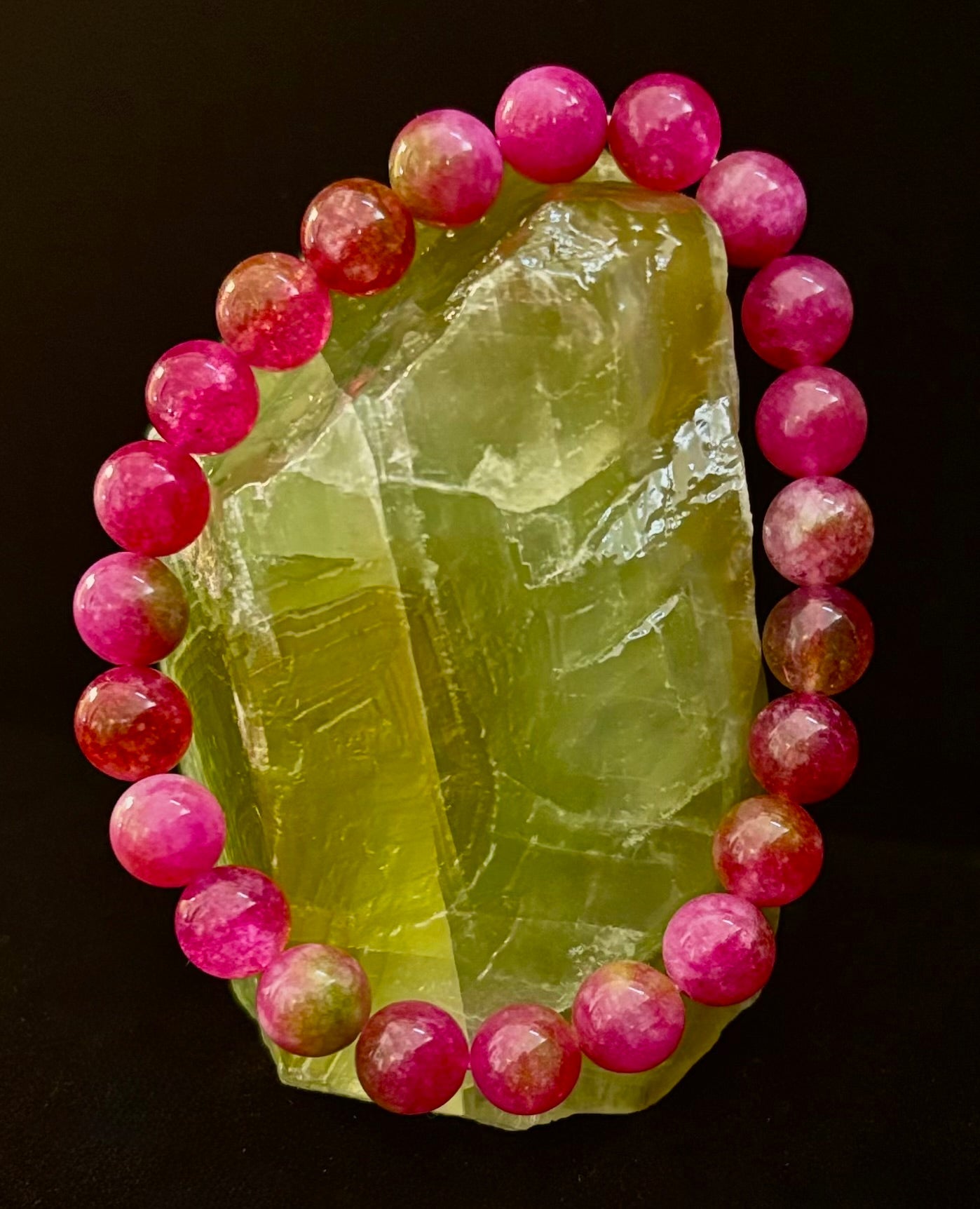 Watermelon Crystal Beaded Bracelet – Joyful Energy & Heart Healing 🍉✨ | | Wiccan Center