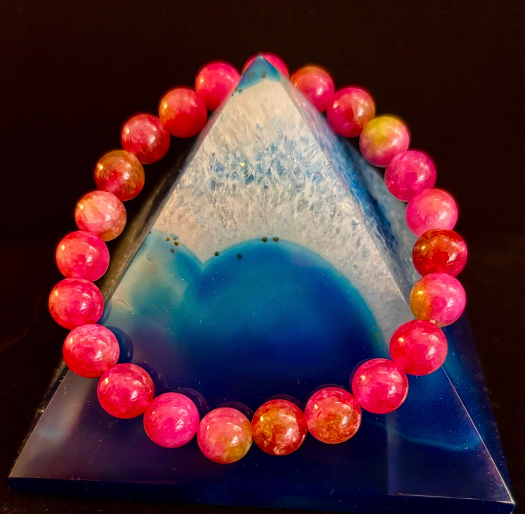 Watermelon Crystal Beaded Bracelet – Joyful Energy & Heart Healing 🍉✨ | | Wiccan Center