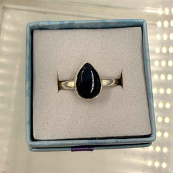 Sterling Silver Teardrop Pietersite Ring - Size 9 - Grounding, Transformative & Insightful | Rings | Wiccan Center