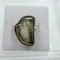Sterling Silver Bezeled Libyan Desert Glass Ring - Size 8 - Cosmic, Illuminating & Transformative | Rings | Wiccan Center