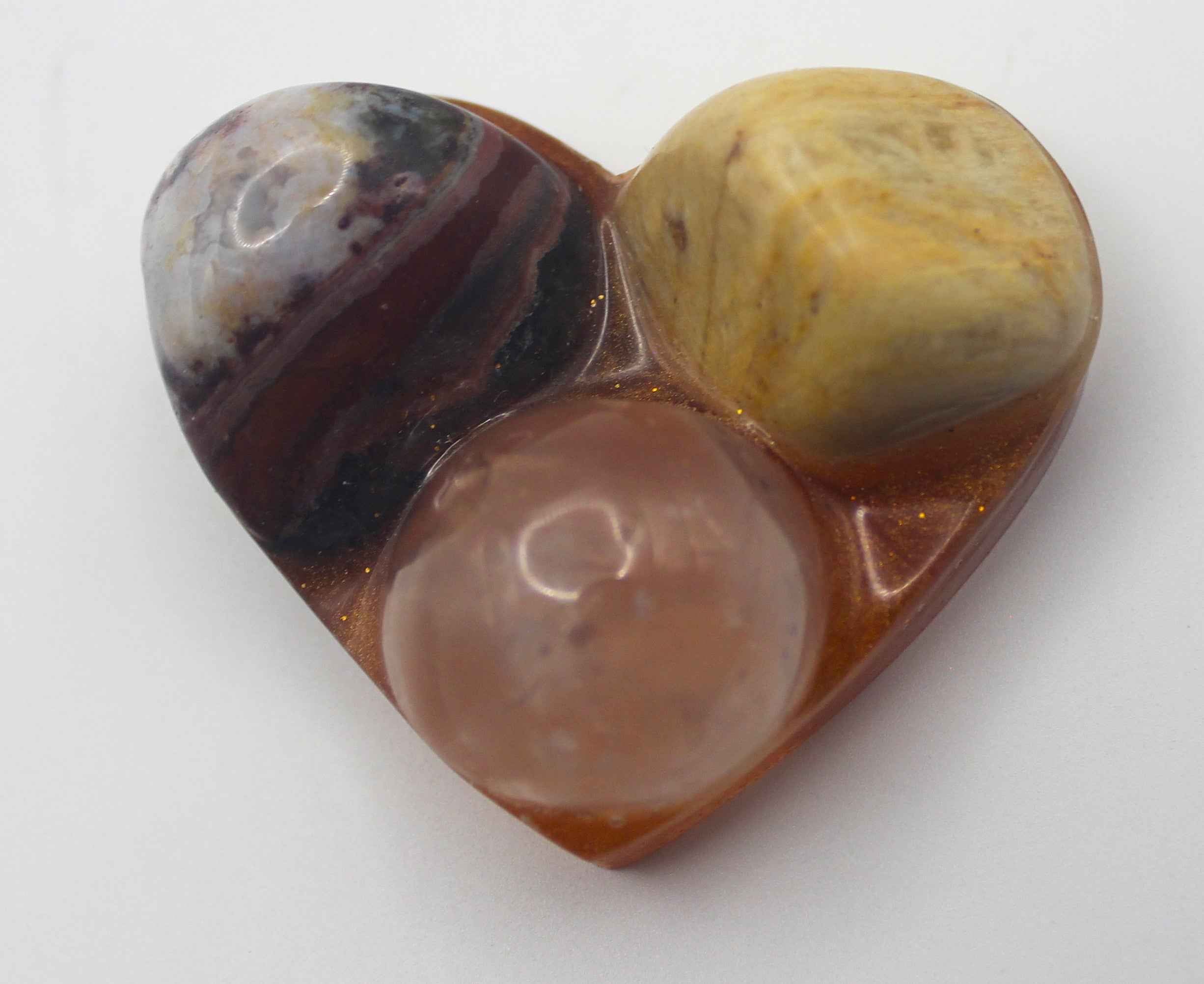 Resin Crystal Fidget Heart – Tactile Soothing Pocket Stone | | Wiccan Center