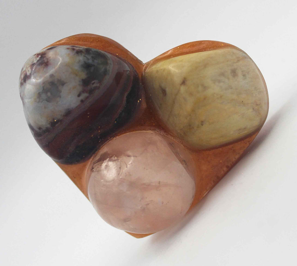 Resin Crystal Fidget Heart – Tactile Soothing Pocket Stone | | Wiccan Center