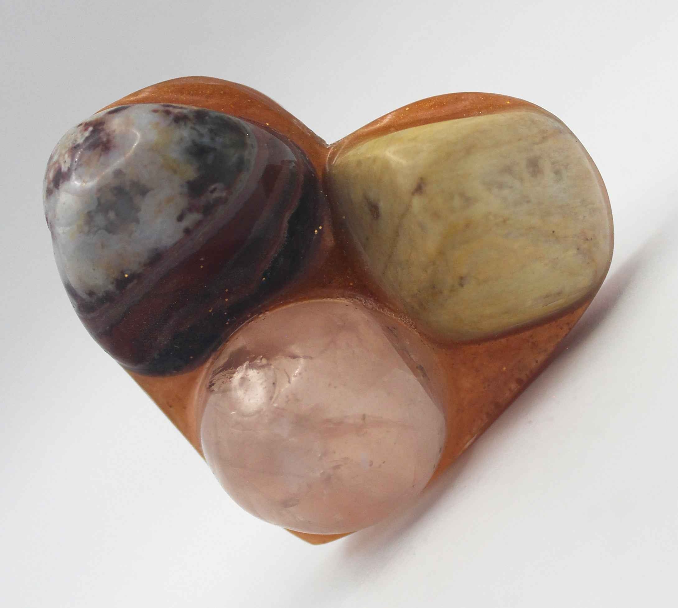 Resin Crystal Fidget Heart – Tactile Soothing Pocket Stone | | Wiccan Center