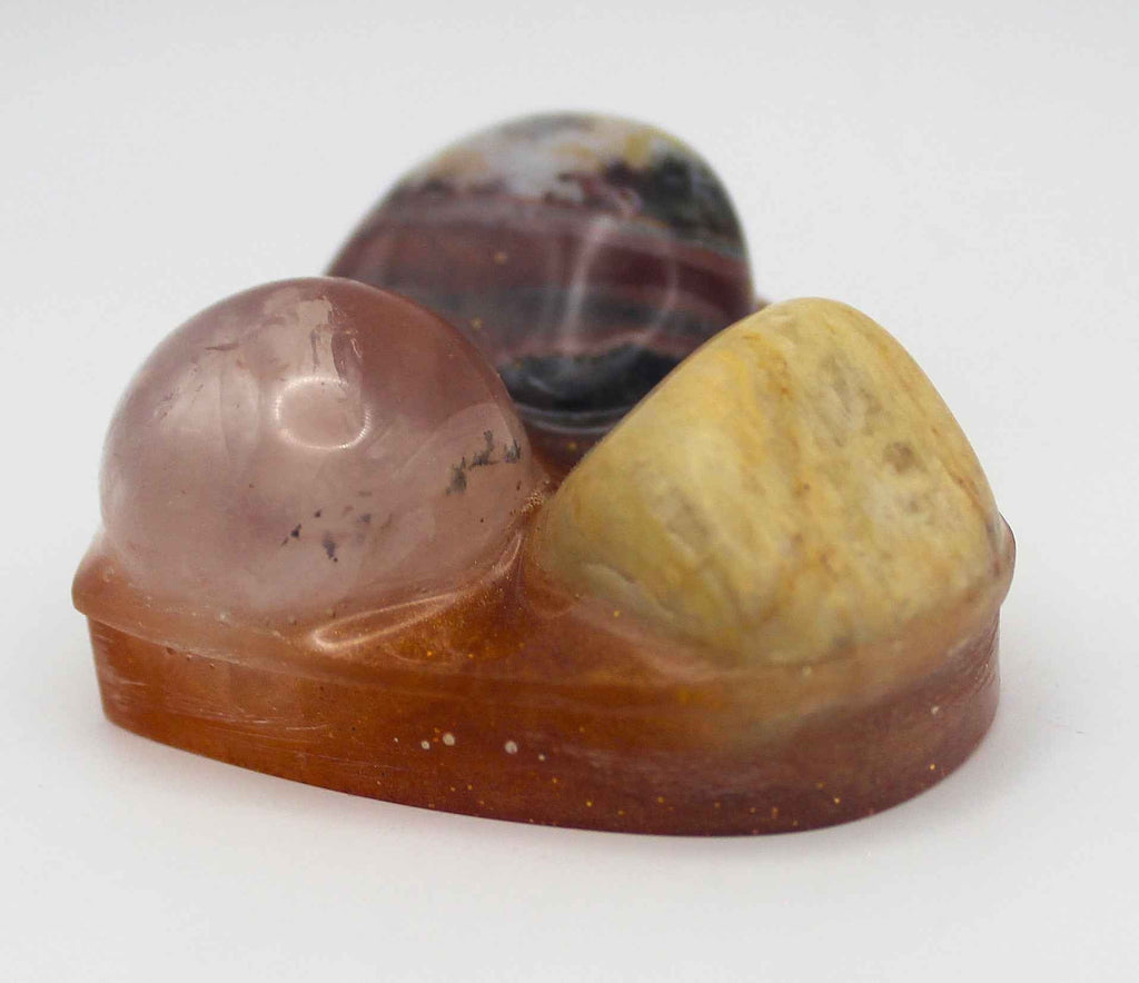 Resin Crystal Fidget Heart – Tactile Soothing Pocket Stone | | Wiccan Center