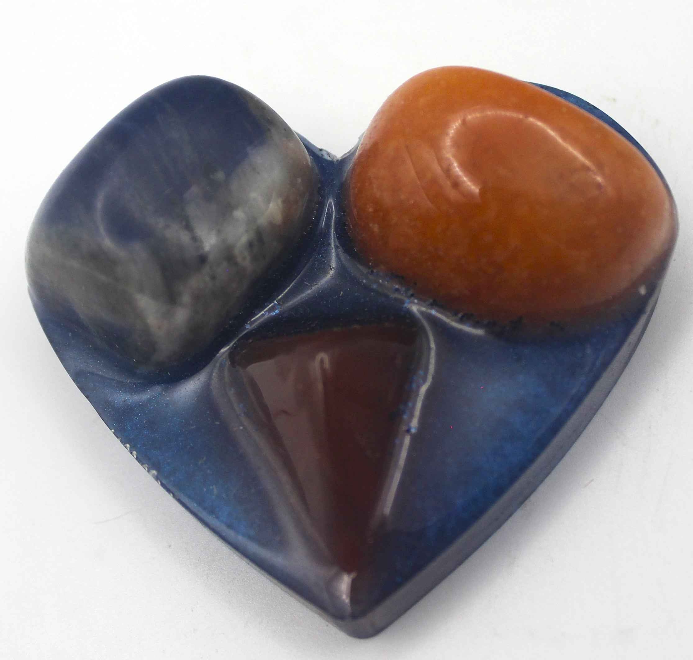 Resin Crystal Fidget Heart – Tactile Soothing Pocket Stone | | Wiccan Center