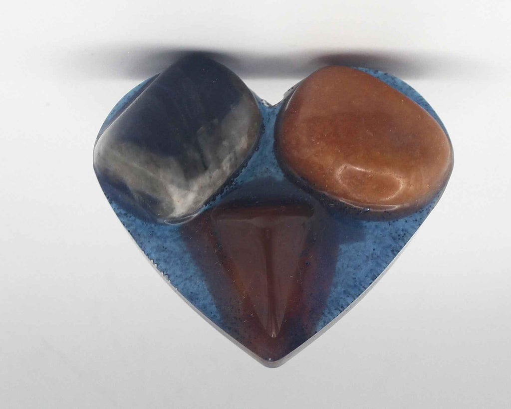 Resin Crystal Fidget Heart – Tactile Soothing Pocket Stone | | Wiccan Center