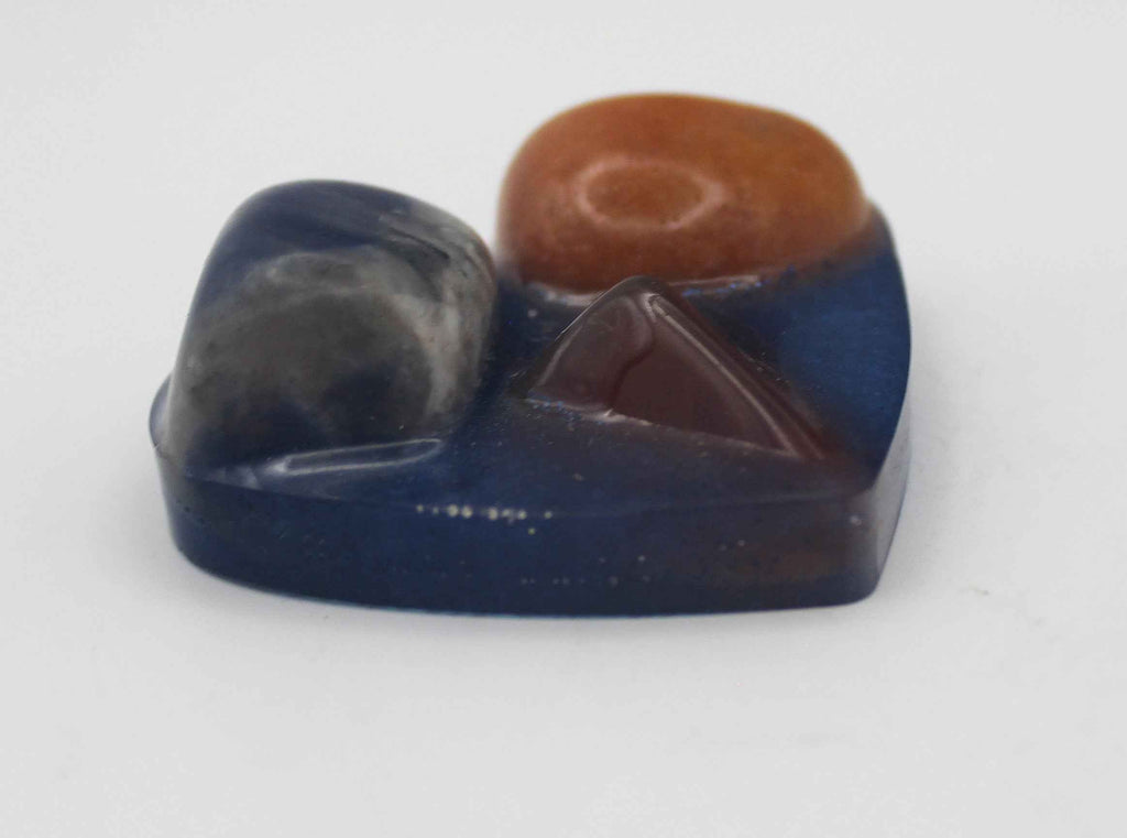 Resin Crystal Fidget Heart – Tactile Soothing Pocket Stone | | Wiccan Center