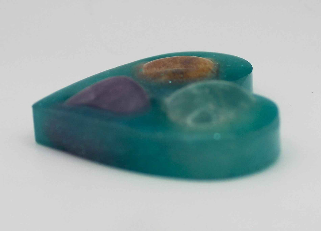 Resin Crystal Fidget Heart – Tactile Soothing Pocket Stone | | Wiccan Center