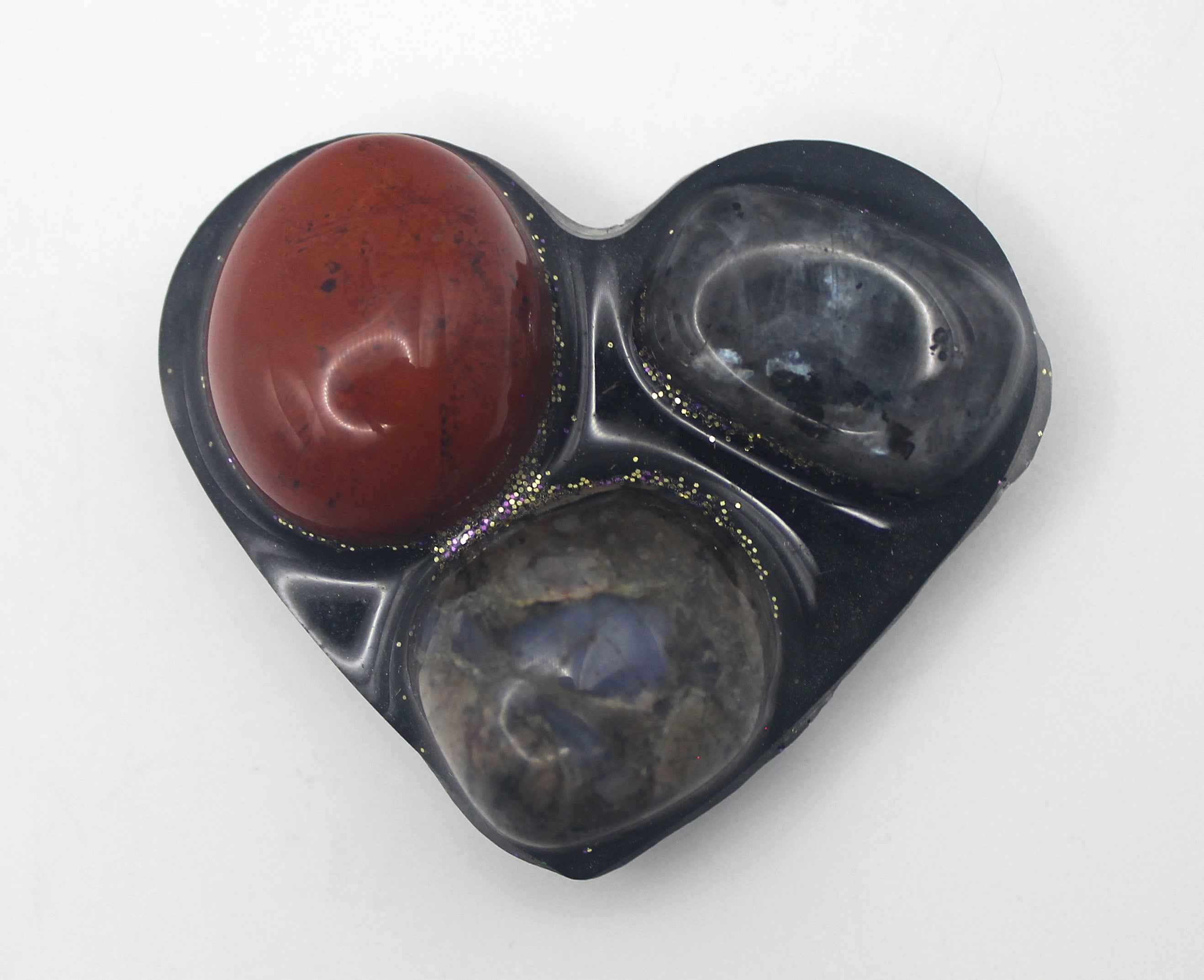Resin Crystal Fidget Heart – Tactile Soothing Pocket Stone | | Wiccan Center