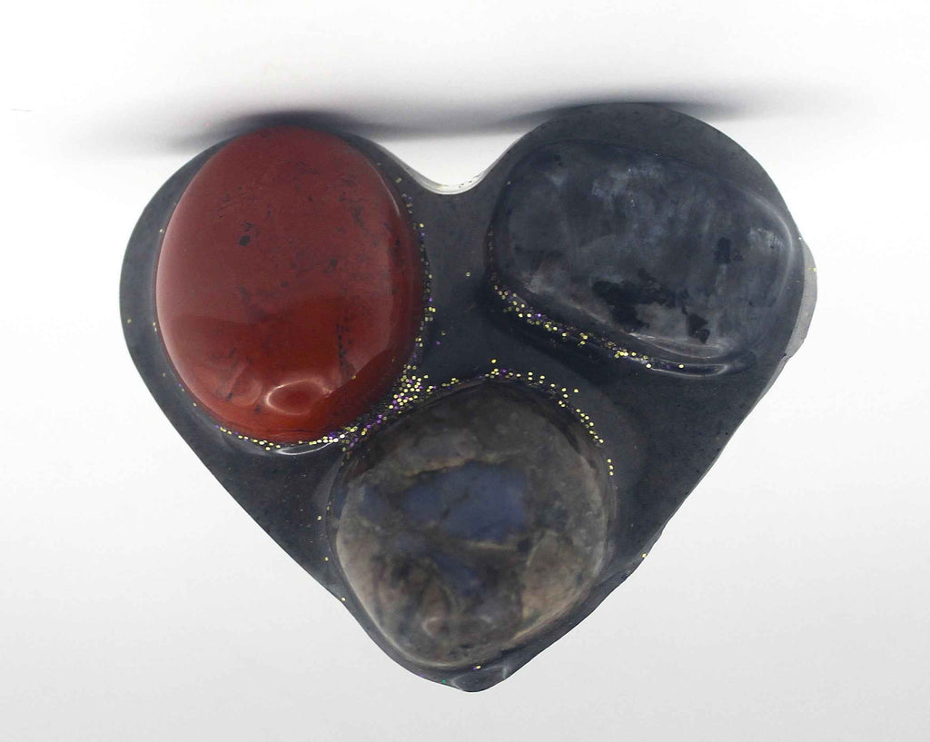 Resin Crystal Fidget Heart – Tactile Soothing Pocket Stone | | Wiccan Center