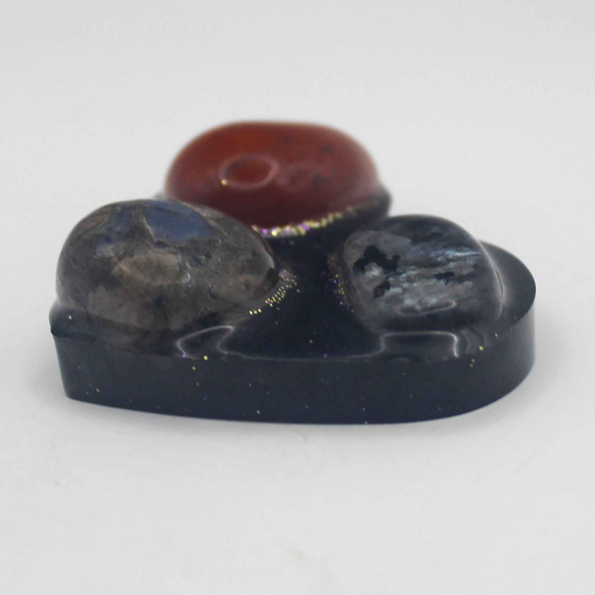 Resin Crystal Fidget Heart – Tactile Soothing Pocket Stone | | Wiccan Center