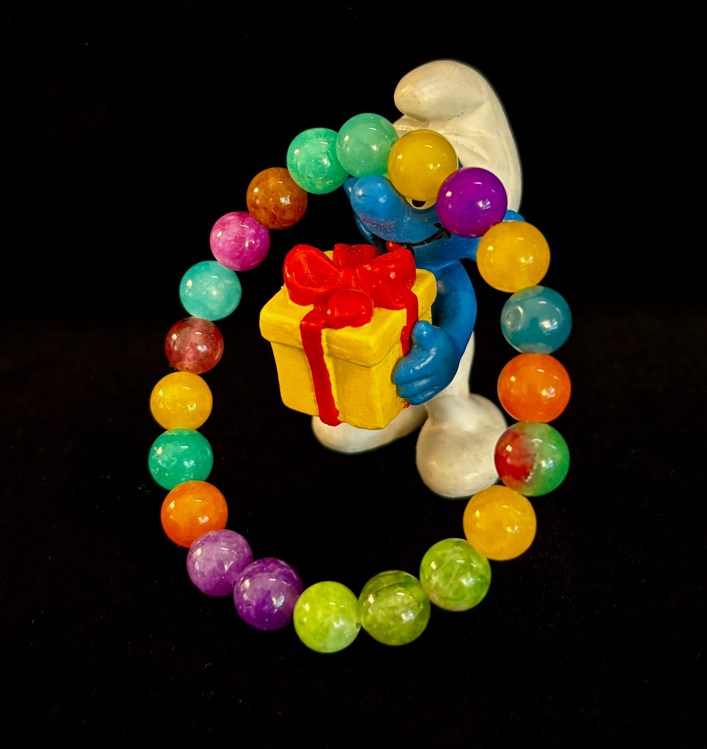 Rainbow Multi Jade Stretch Bracelet for Kids – 16cm | Colorful Energy & Gentle Protection | | Wiccan Center