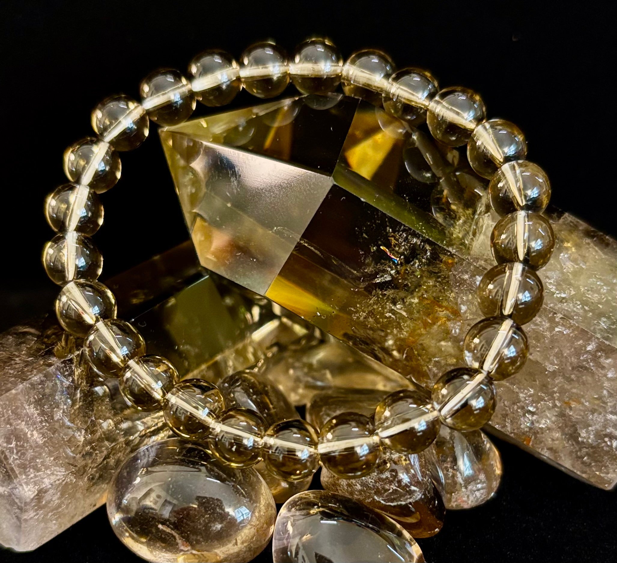 Smoky Quartz Bracelet – 8mm Natural Crystal for Grounding, Protection & Clarity | | Wiccan Center
