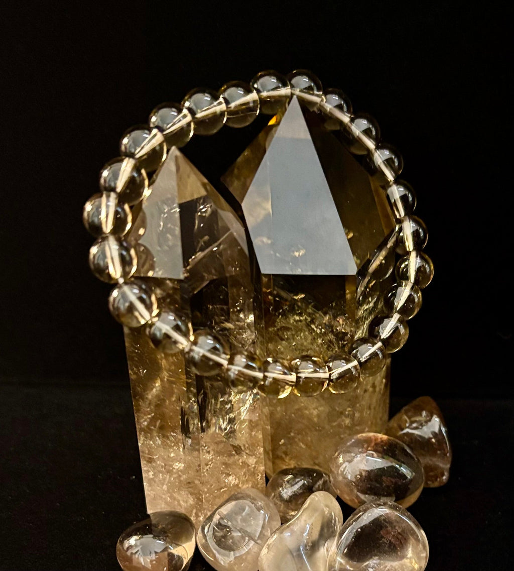 Smoky Quartz Bracelet – 8mm Natural Crystal for Grounding, Protection & Clarity | | Wiccan Center