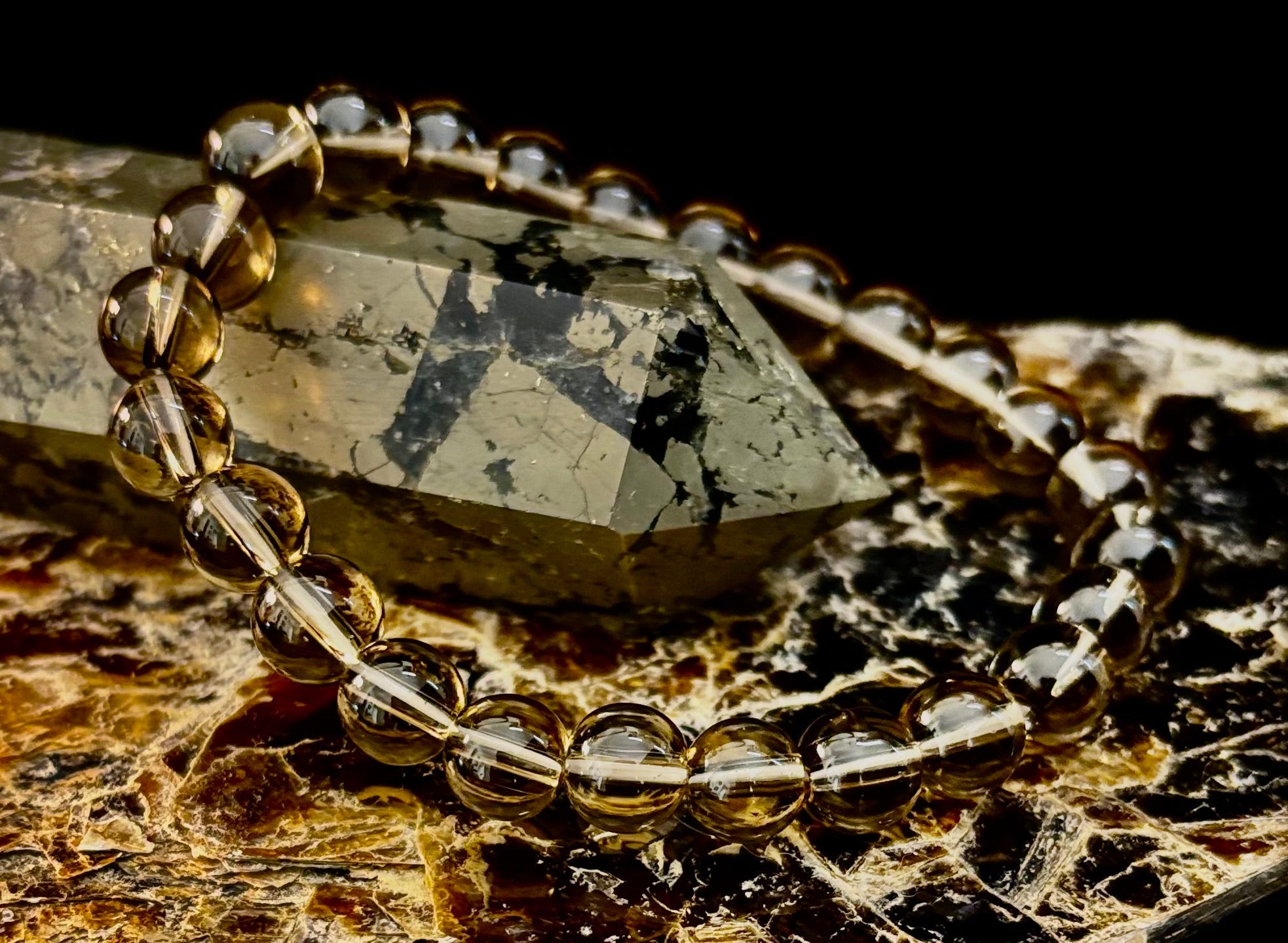 Smoky Quartz Bracelet – 8mm Natural Crystal for Grounding, Protection & Clarity | | Wiccan Center