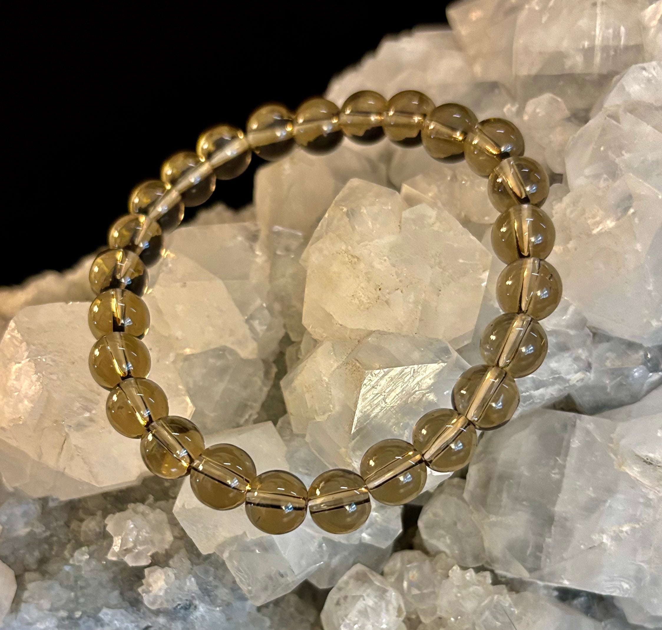 Smoky Quartz Bracelet – 8mm Natural Crystal for Grounding, Protection & Clarity | | Wiccan Center