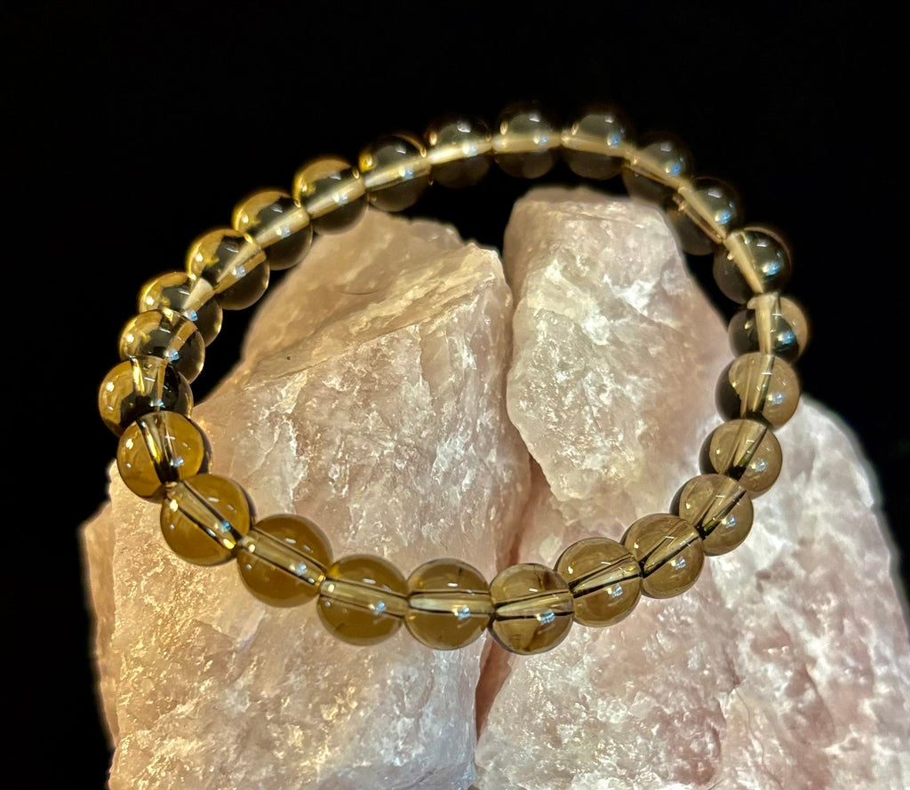 Smoky Quartz Bracelet – 8mm Natural Crystal for Grounding, Protection & Clarity | | Wiccan Center