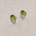 Sterling Silver Oval Peridot Post Earrings Size 2 | Earrings | Wiccan Center
