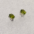 Sterling Silver Oval Peridot Post Earrings Size 3 | Earrings | Wiccan Center