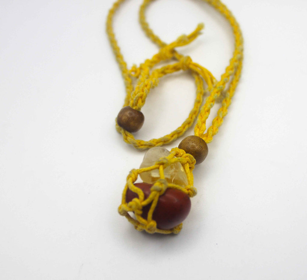 Macrame Crystal Cage Necklace - Adjustable and Customizable | | Wiccan Center