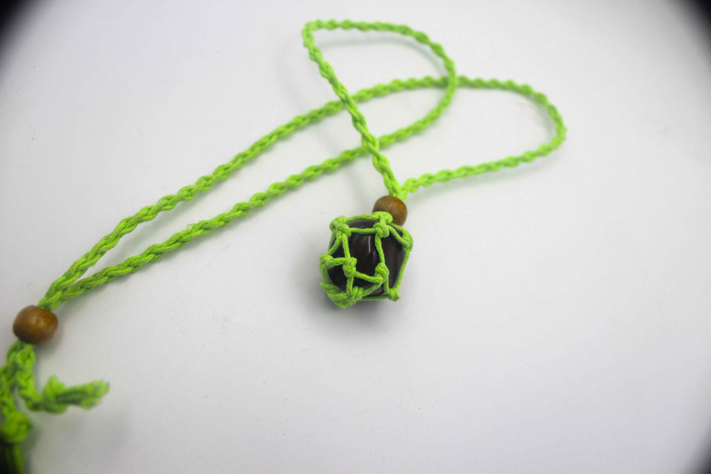 Macrame Crystal Cage Necklace - Adjustable and Customizable | | Wiccan Center