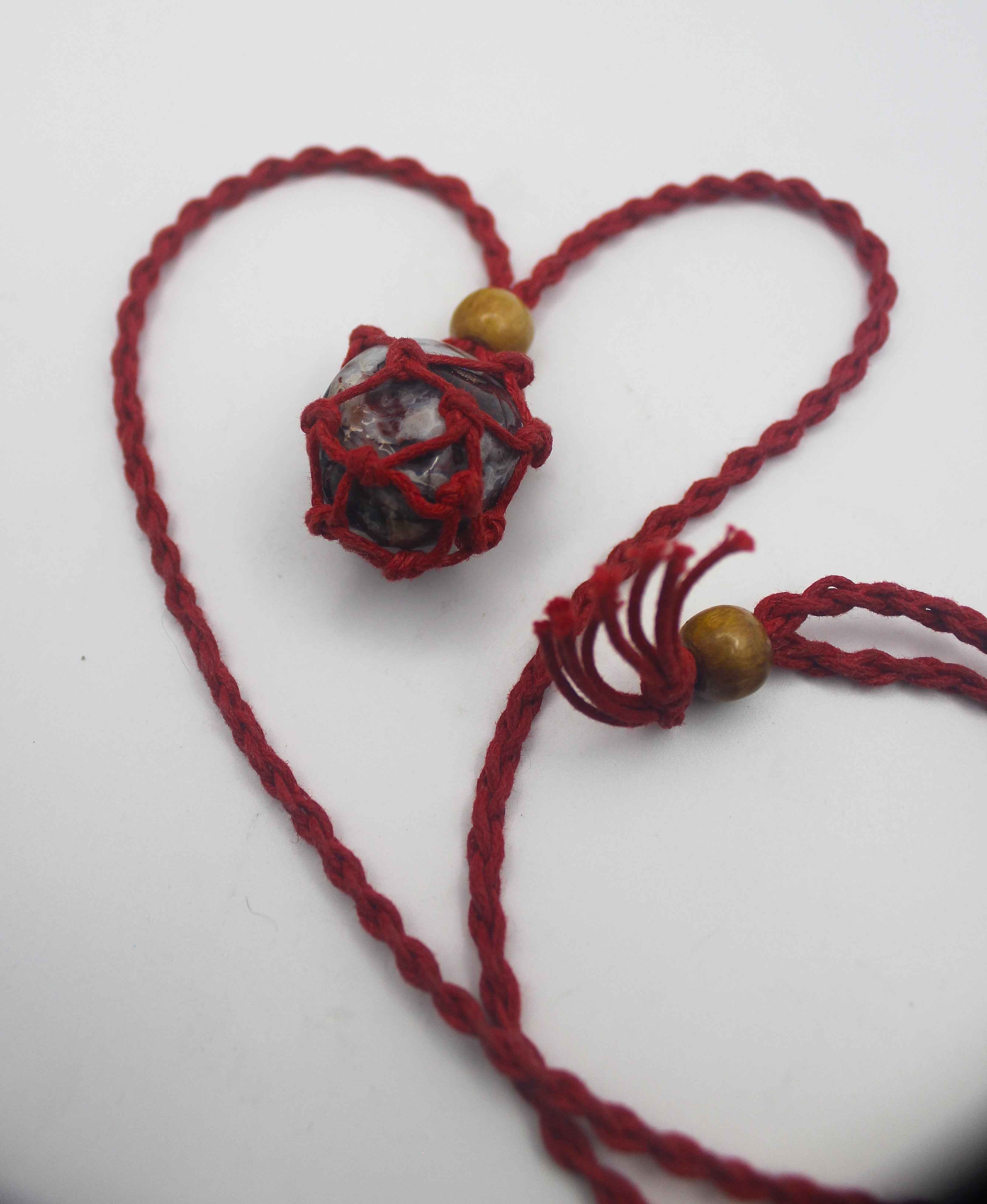 Macrame Crystal Cage Necklace - Adjustable and Customizable | | Wiccan Center