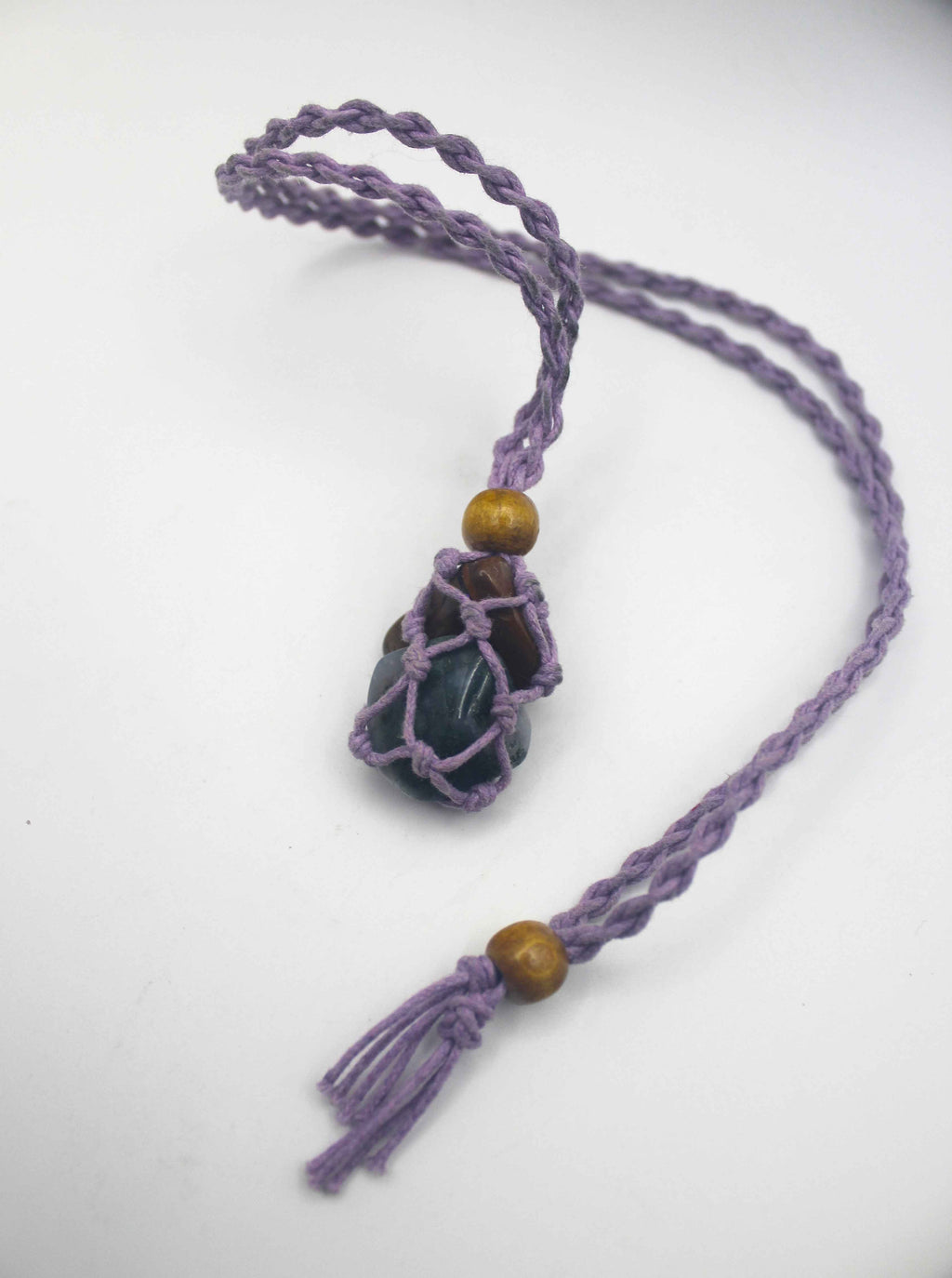 Macrame Crystal Cage Necklace - Adjustable and Customizable | | Wiccan Center