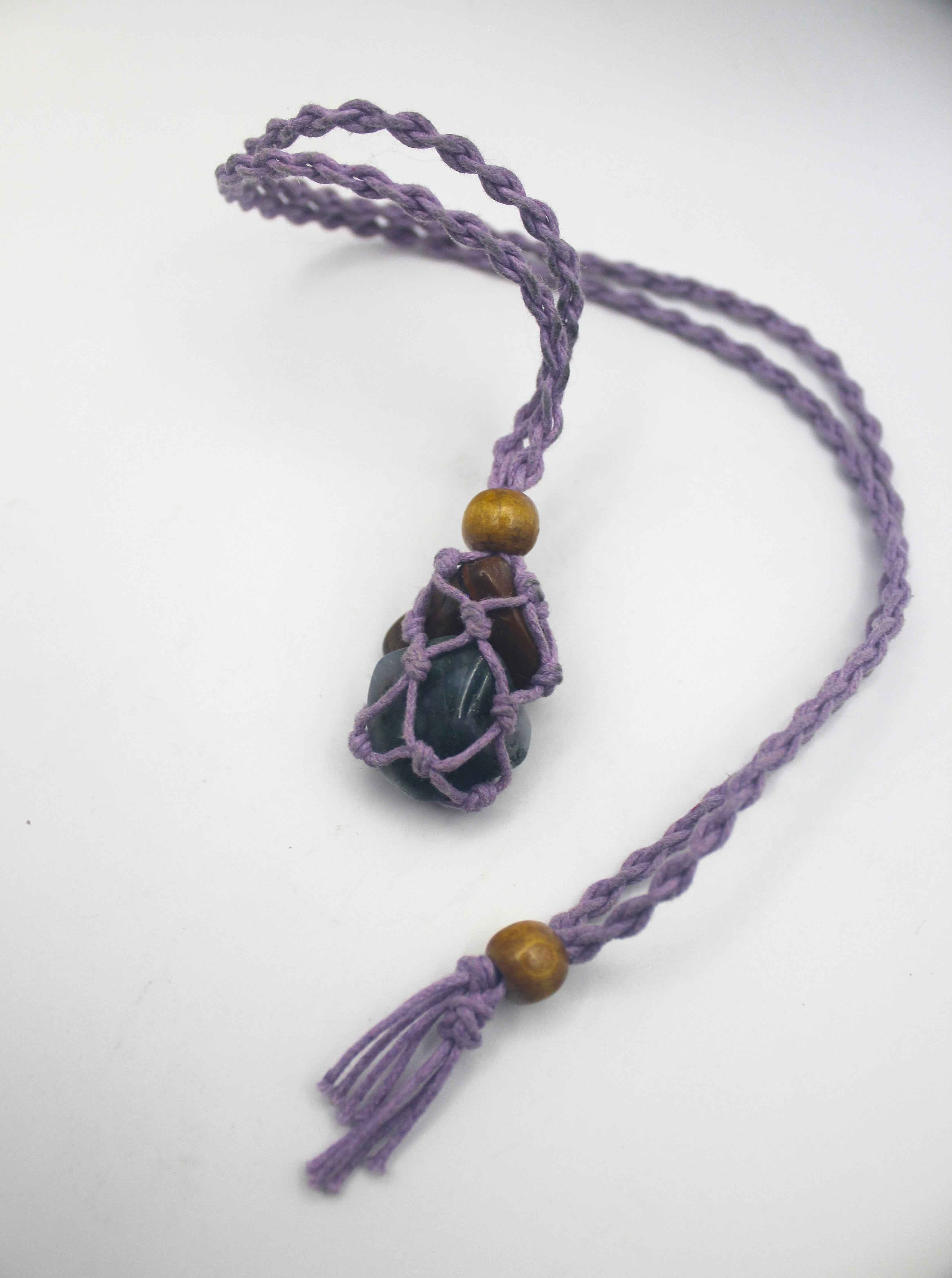 Macrame Crystal Cage Necklace - Adjustable and Customizable | | Wiccan Center