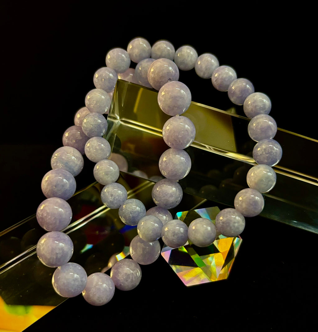 Angelite Crystal Bracelet – Serenity & Intuition | 8mm & 10mm Beads for Medium Wrists | | Wiccan Center