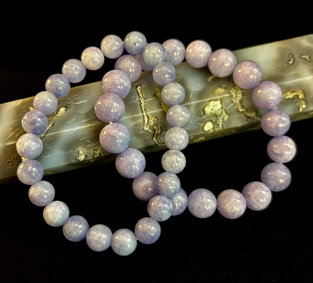 Angelite Crystal Bracelet – Serenity & Intuition | 8mm & 10mm Beads for Medium Wrists | | Wiccan Center