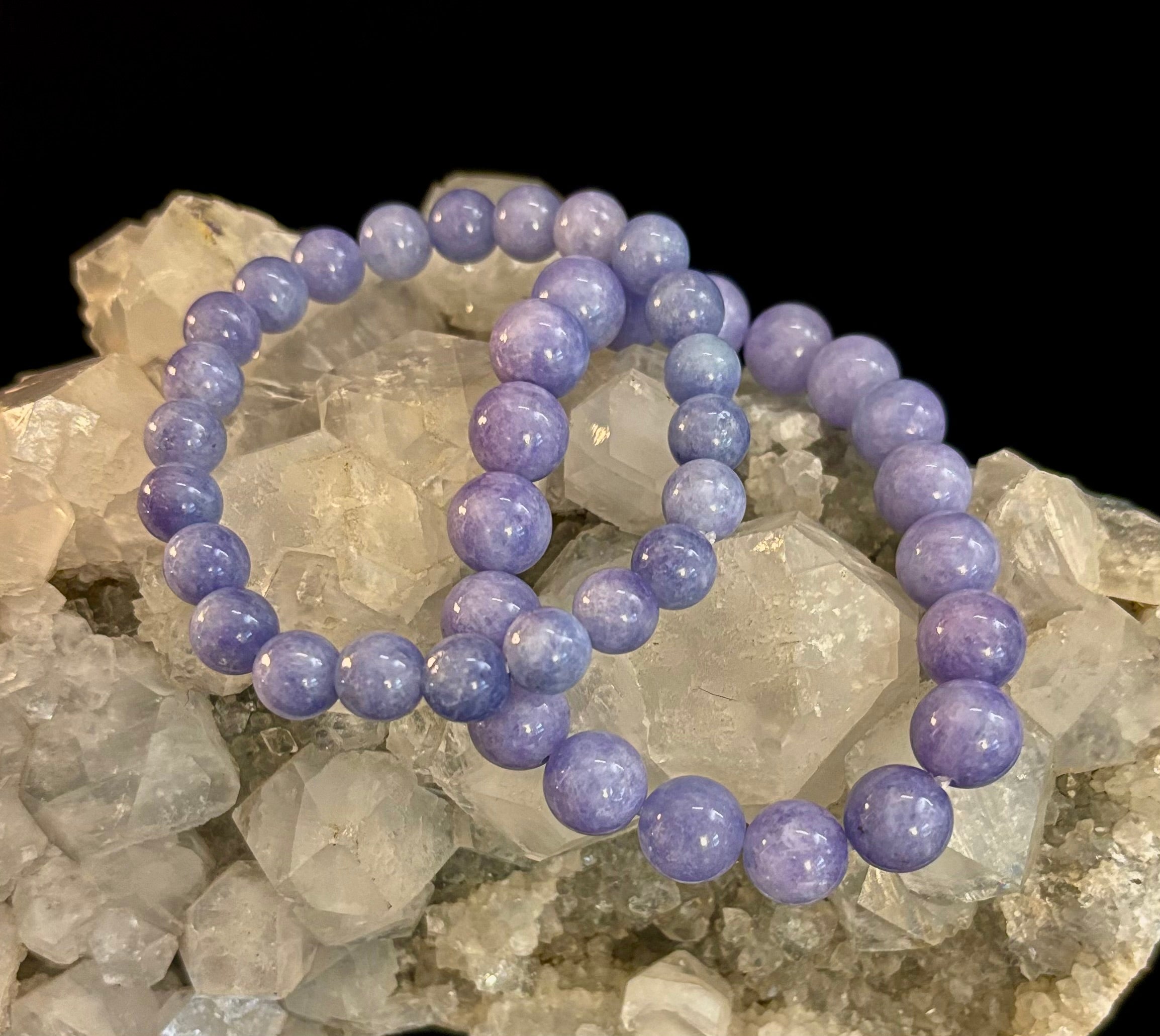 Angelite Crystal Bracelet – Serenity & Intuition | 8mm & 10mm Beads for Medium Wrists | | Wiccan Center