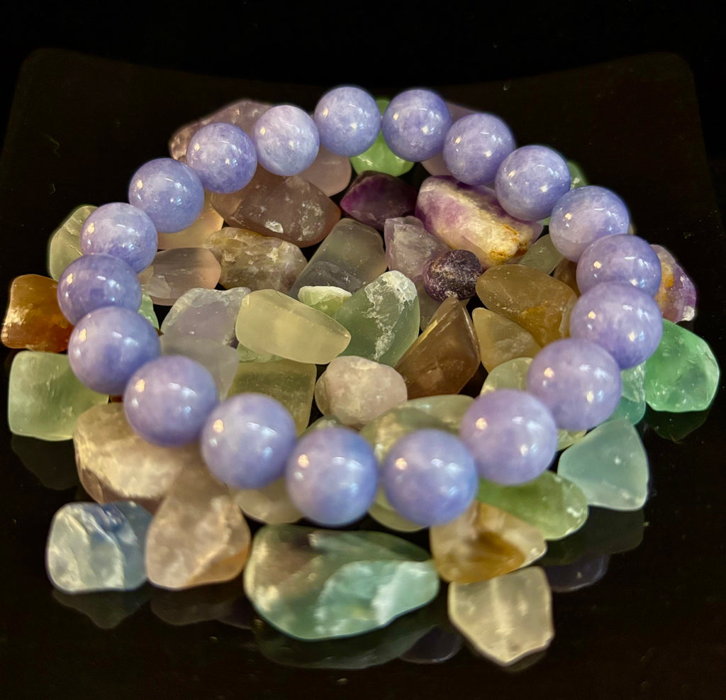 Angelite Crystal Bracelet – Serenity & Intuition | 8mm & 10mm Beads for Medium Wrists | | Wiccan Center