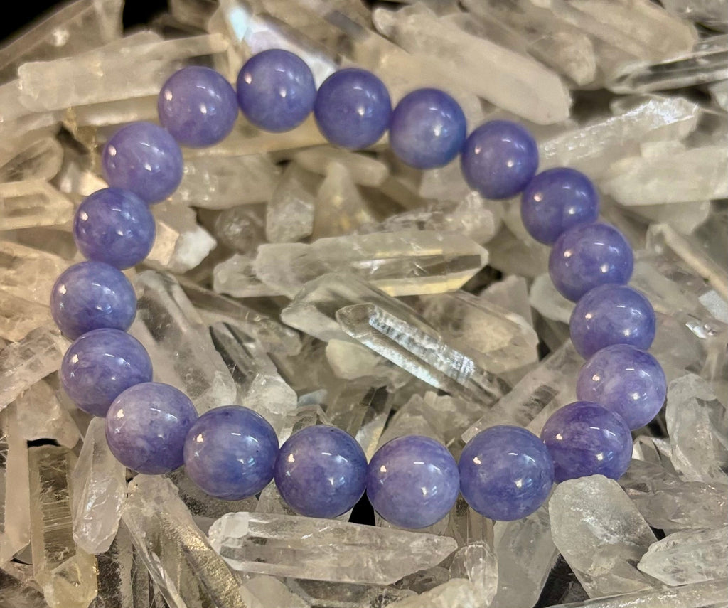 Angelite Crystal Bracelet – Serenity & Intuition | 8mm & 10mm Beads for Medium Wrists | | Wiccan Center