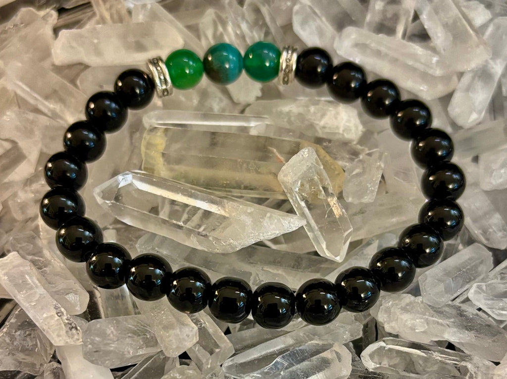 Green Natural Stone Stretchy Bracelet – Handcrafted in Turkey | | Wiccan Center