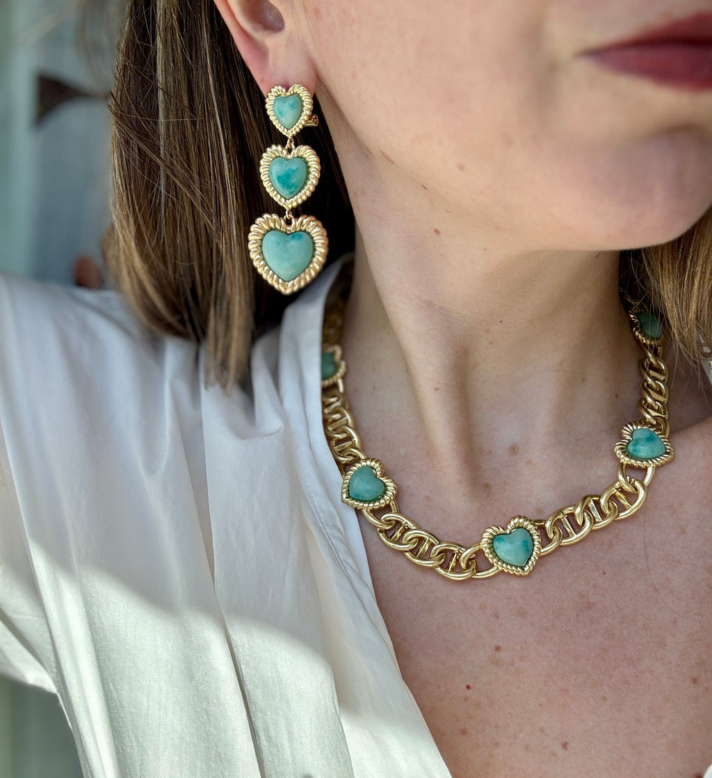 Sloan Triple Heart Earrings Four Colors Available