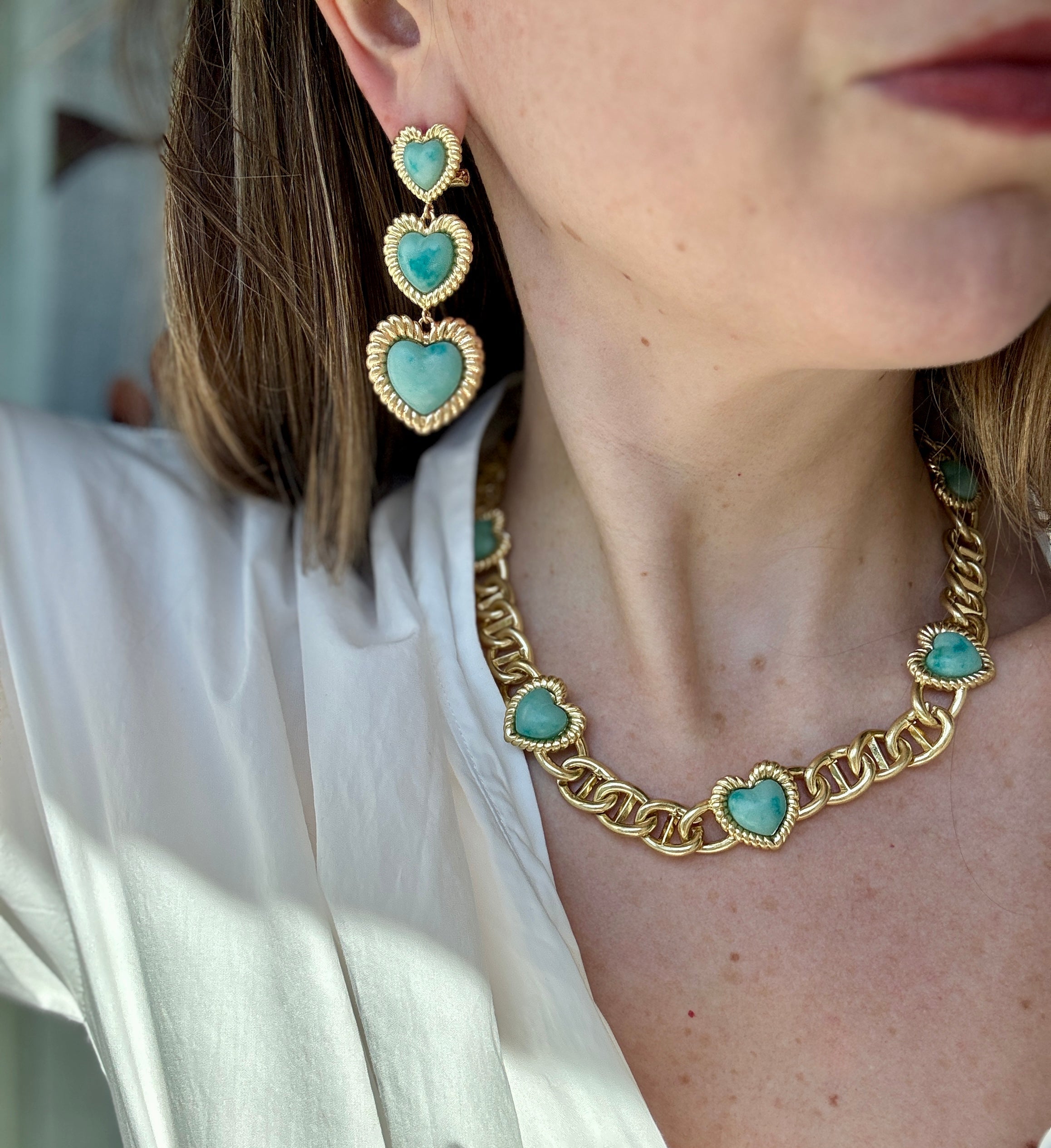 Sloan Triple Heart Earrings Four Colors Available