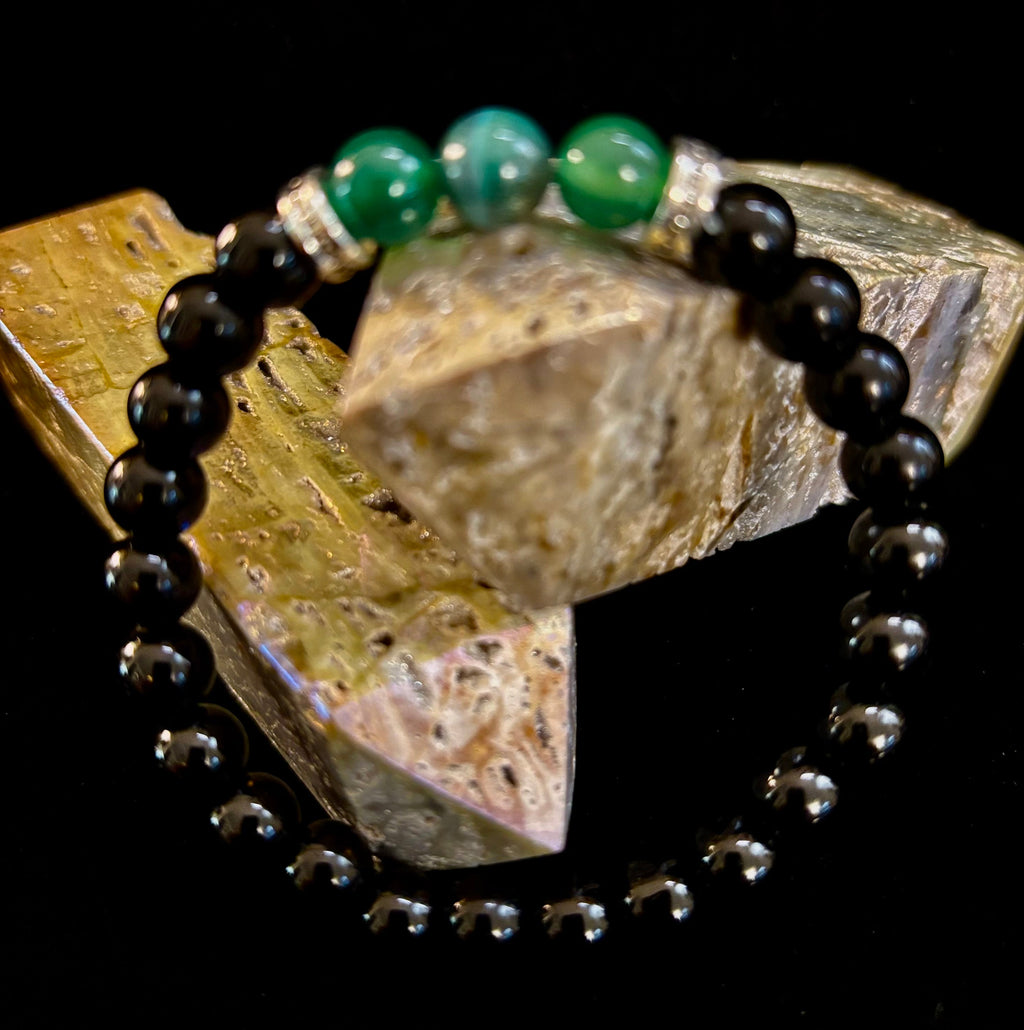 Green Natural Stone Stretchy Bracelet – Handcrafted in Turkey | | Wiccan Center