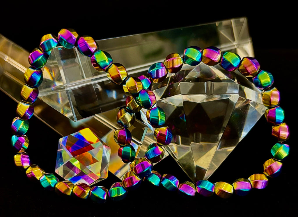Rainbow Style Geometric Beaded Bracelet – LGBTQ+ Pride & Power for Medium and Large Wrists | | Wiccan Center