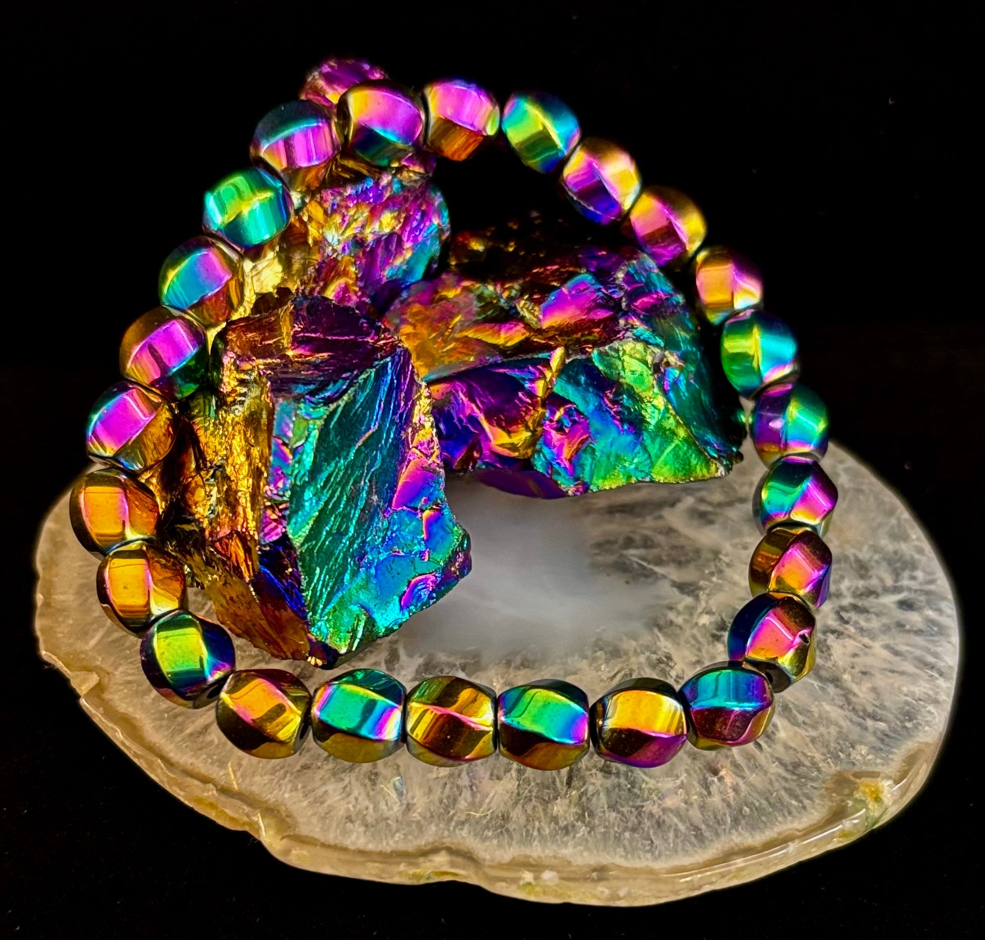 Rainbow Style Geometric Beaded Bracelet – LGBTQ+ Pride & Power for Medium and Large Wrists | | Wiccan Center