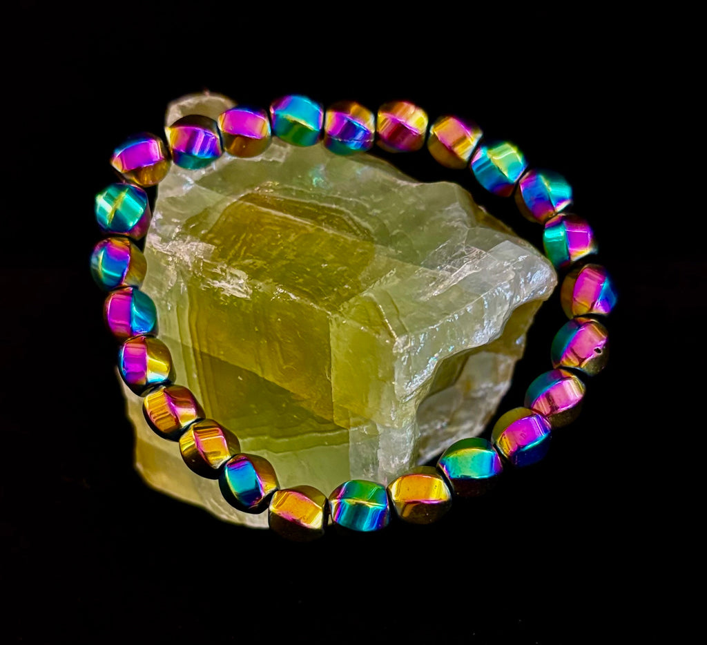 Rainbow Style Geometric Beaded Bracelet – LGBTQ+ Pride & Power for Medium and Large Wrists | | Wiccan Center