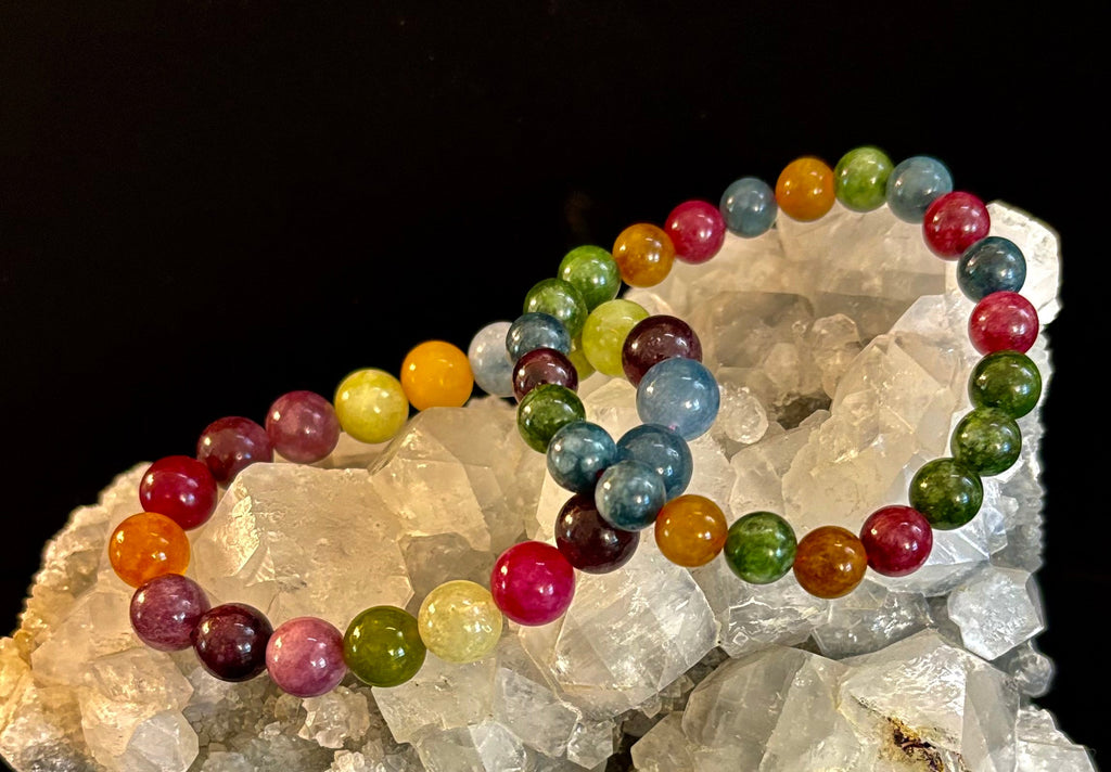 Multicolor Tourmaline Bracelet – Reiki-Infused Balance, Protection & Emotional Healing Jewelry (Medium Wrist) | | Wiccan Center
