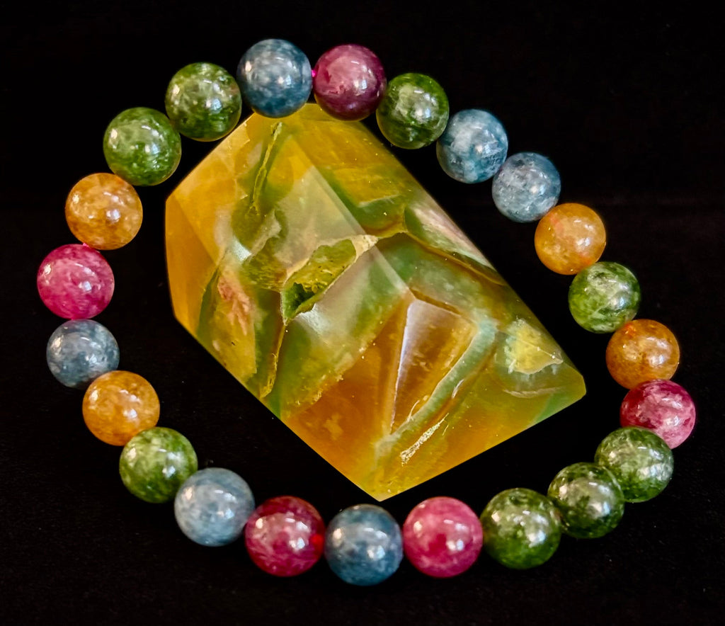 Multicolor Tourmaline Bracelet – Reiki-Infused Balance, Protection & Emotional Healing Jewelry (Medium Wrist) | | Wiccan Center