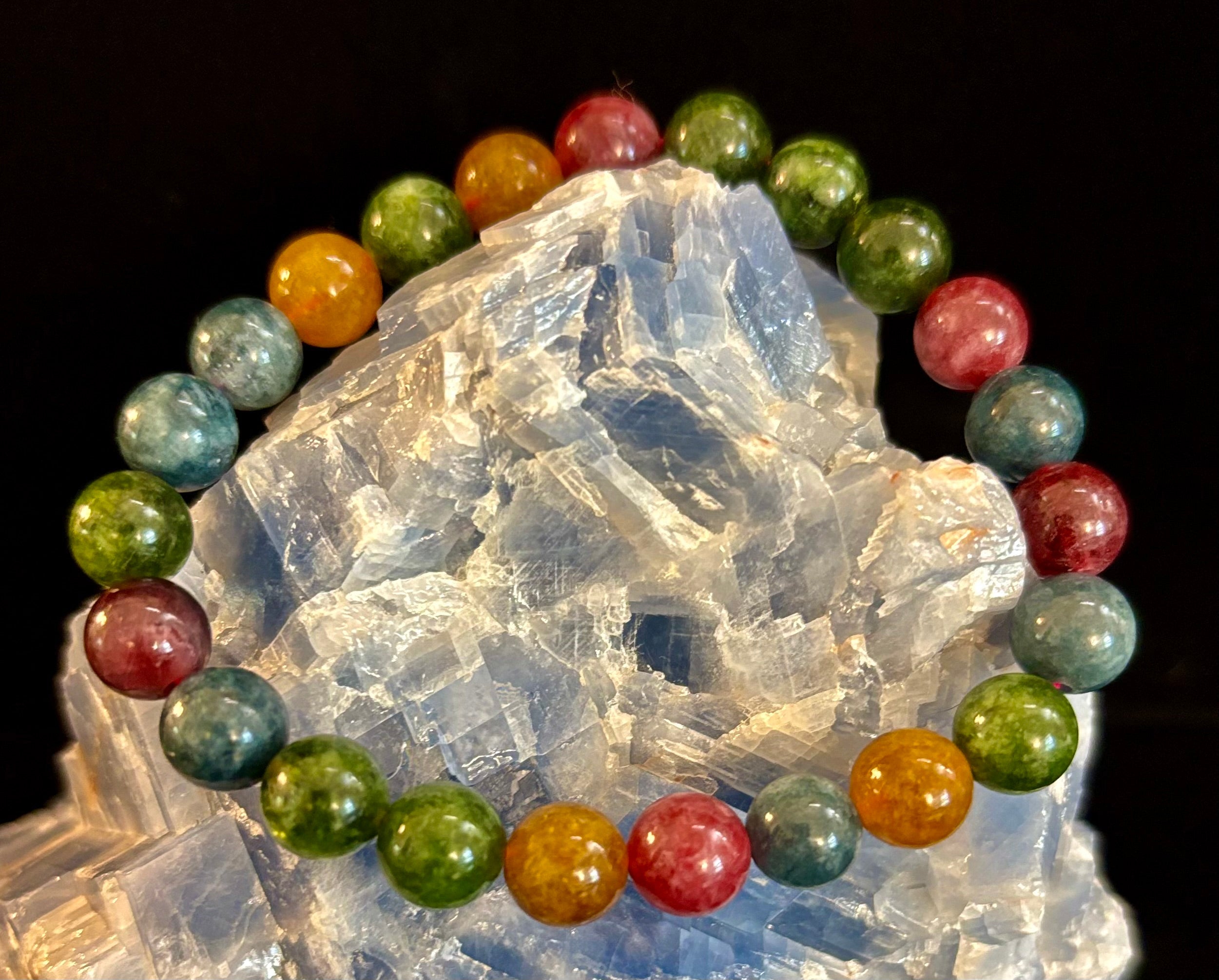 Multicolor Tourmaline Bracelet – Reiki-Infused Balance, Protection & Emotional Healing Jewelry (Medium Wrist) | | Wiccan Center