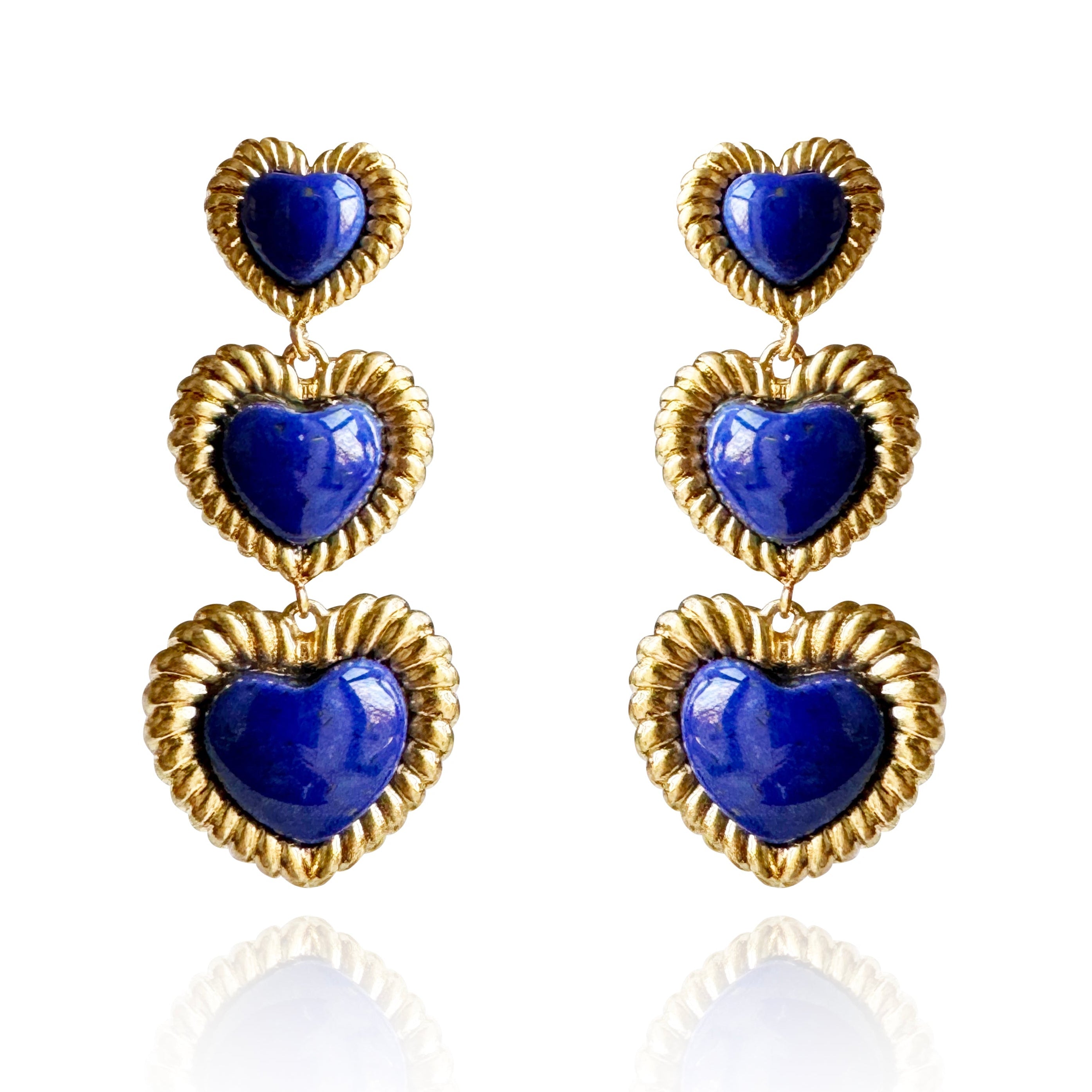 Sloan Triple Heart Earrings Four Colors Available