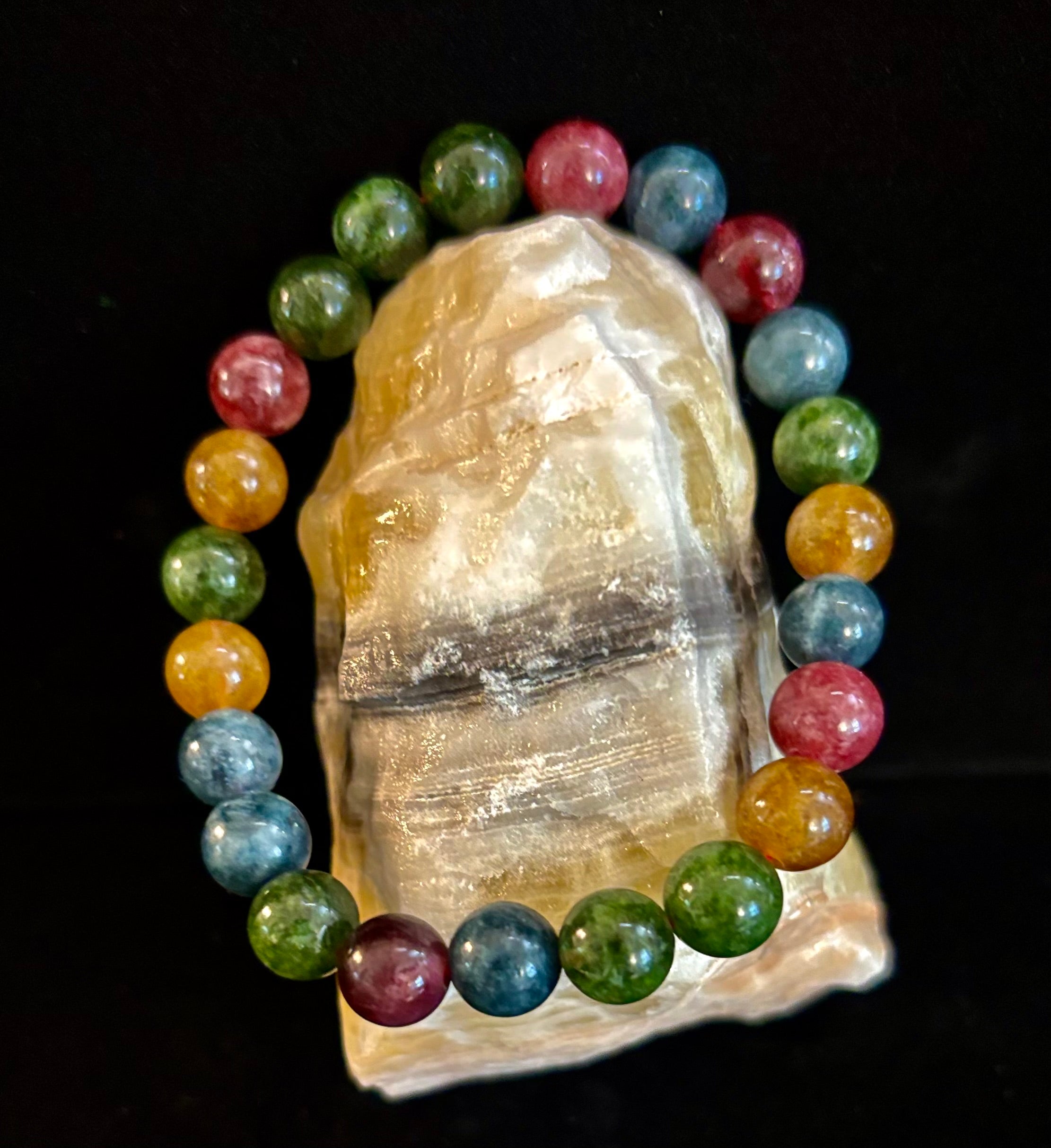 Multicolor Tourmaline Bracelet – Reiki-Infused Balance, Protection & Emotional Healing Jewelry (Medium Wrist) | | Wiccan Center